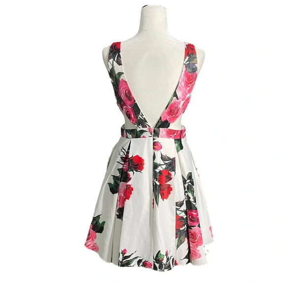 JVN by Jovani JVN65166 Floral Fit and Flare Short Dress - Picture 8 of 12